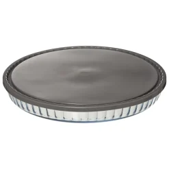 TEGLIA PER CROSTATA IN VETRO CON COPERCHIO 31X3.8CM 2LT