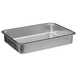 TEGLIA RETTANGOLARE IN ACCIAIO INOX 39.6X29.5 H 7CM