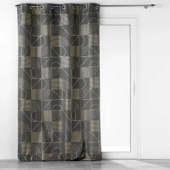 TENDA CON OCCHIELLI POLIESTERE METALIZATO LINEOR ANTRACITE/ORO 140X280CM: vendita online TENDA CON OCCHIELLI POLIESTERE METALIZATO LINEOR ANTRACITE/ORO 140X280CM in offerta