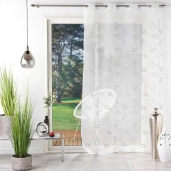 TENDA CON OCCHIELLI 140X280CM VELO SABBIA RICAMATO HOOPS GRIGIO: vendita online TENDA CON OCCHIELLI 140X280CM VELO SABBIA RICAMATO HOOPS GRIGIO in offerta