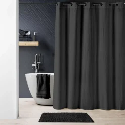 TENDA DA DOCCIA DOTTY CON OCCHIELLI A CLIP CM 180X200 NERO