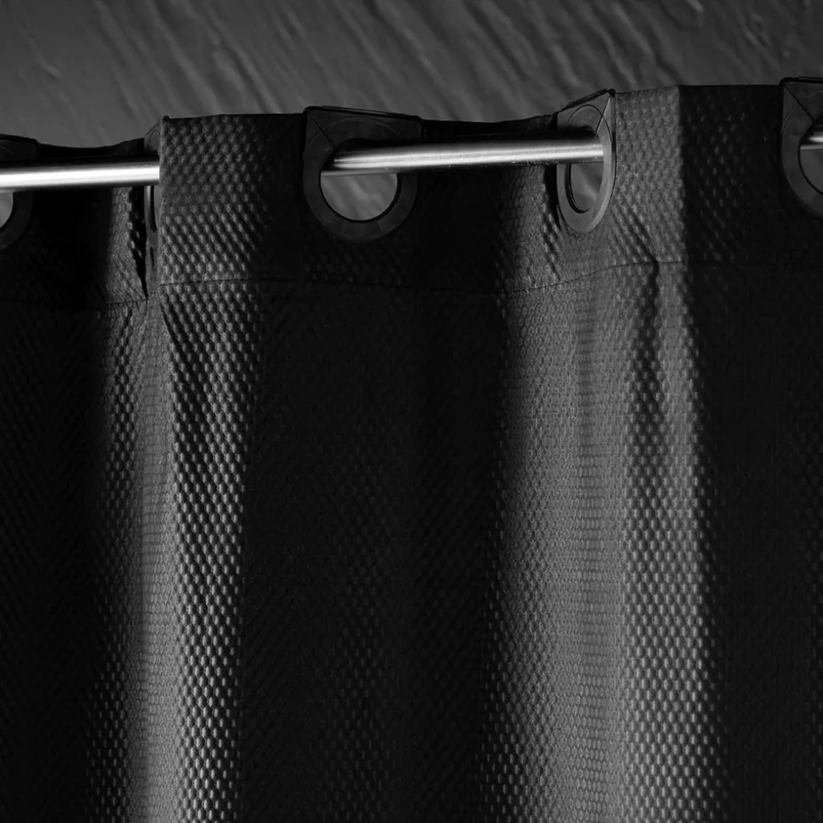 TENDA DA DOCCIA DOTTY CON OCCHIELLI A CLIP CM 180X200 NERO