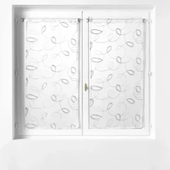 TENDA DRITTA PASSA BACHET HOOPS IN VELO SABBIA RICAMATO 60X120CM GRIGIO: vendita online TENDA DRITTA PASSA BACHET HOOPS IN VELO SABBIA RICAMATO 60X120CM GRIGIO in offerta