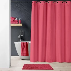 TENDA DA DOCCIA DOTTY CON OCCHIELLI A CLIP CM 180X200 LAMPONE