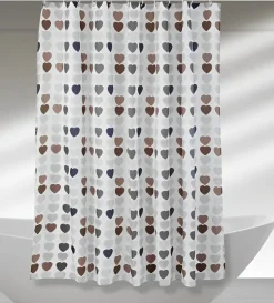 TENDA DA DOCCIA IN PEVA CM 180X200 CUORI MULTICOLORE