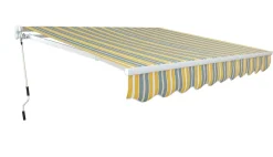 tenda da sole per esterni manuale: tenda rigato giallo