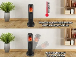 TERMOVENTILATORE CERAMICO A COLONNA - FIAMMA LED