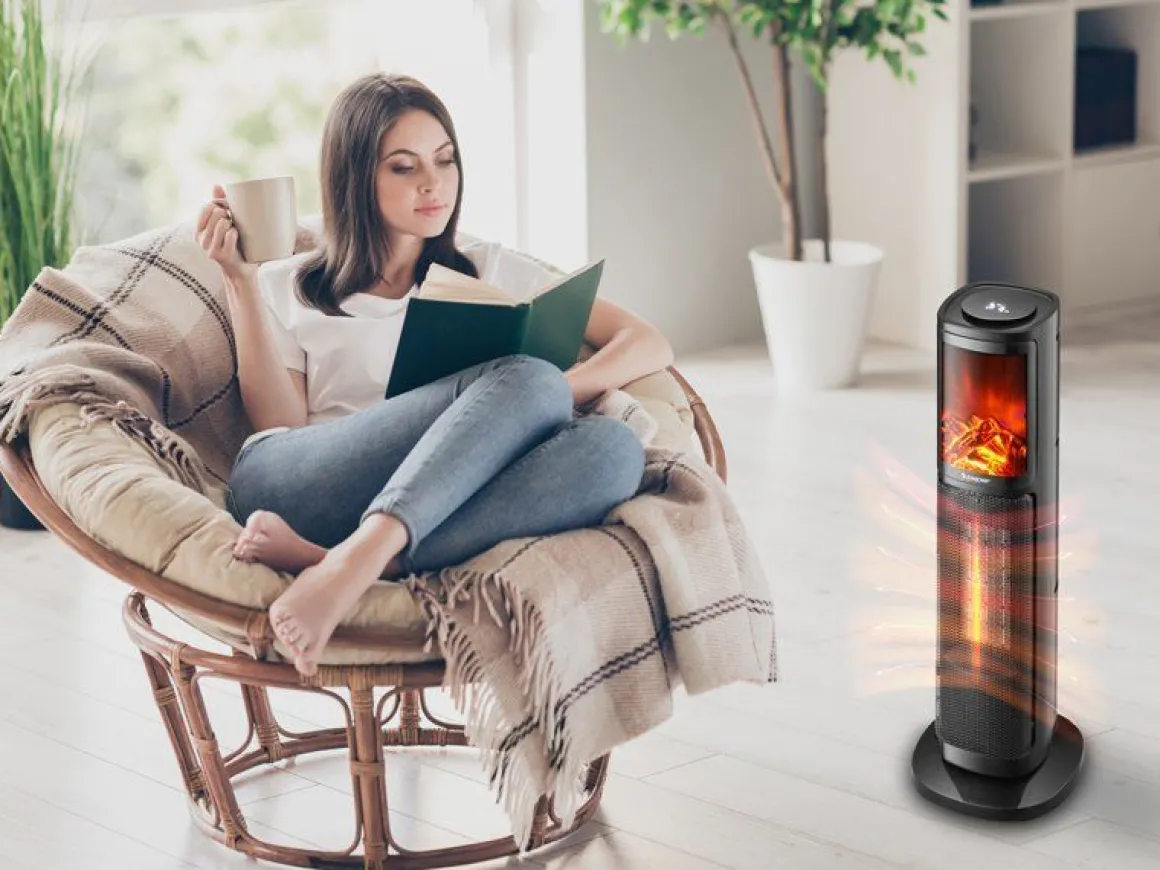 TERMOVENTILATORE CERAMICO A COLONNA - FIAMMA LED