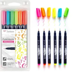 TOMBOW - ASTUCCIO 6 PENNARELLI FUDENOSUKE FLUO ASSORTITI: vendita online TOMBOW - ASTUCCIO 6 PENNARELLI FUDENOSUKE FLUO ASSORTITI in offerta