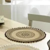 TOVAGLIETTA ROTONDA IN JUTA DIAM. CM 38 BEIGE E NERO: vendita online TOVAGLIETTA ROTONDA IN JUTA DIAM. CM 38 BEIGE E NERO in offerta