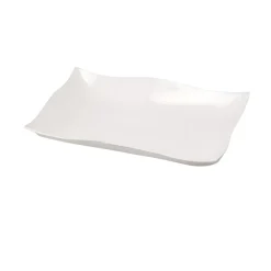VASSOIO FONDO IN PORCELLANA LINEA HELTON 28X18CM BIANCO