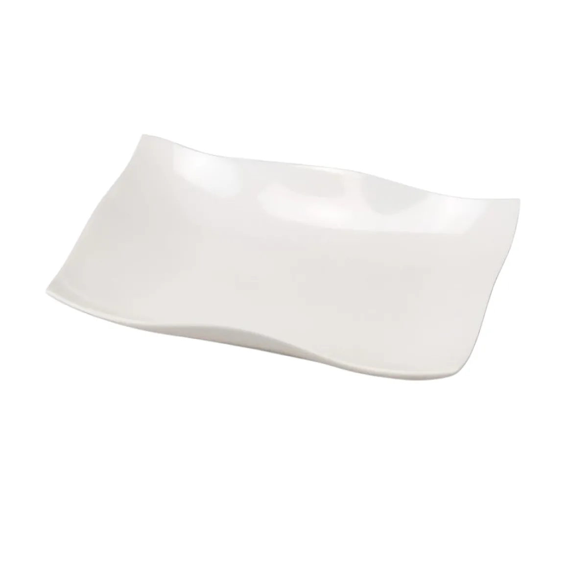 VASSOIO FONDO IN PORCELLANA LINEA HELTON 23.5X15.5CM BIANCO