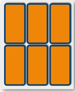 Vendiamo a prezzi bassi etichette fluorescenti: confezione da 10 fogli dimensioni 70x37mm Arancio
