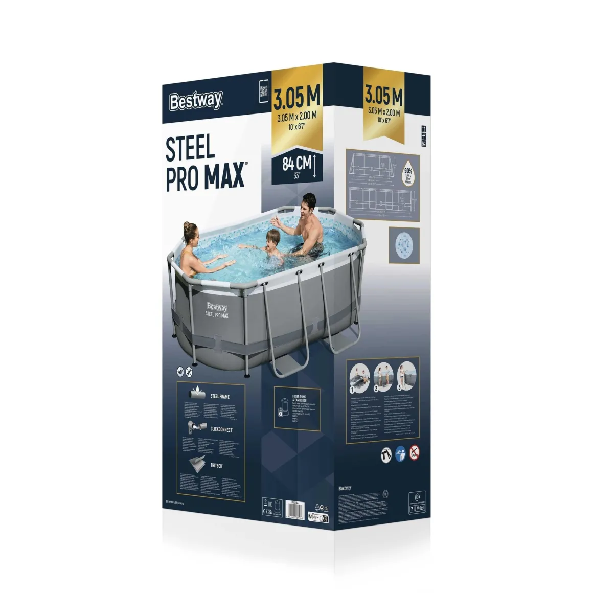 Vendita online di BESTWAY - PISCINA STEEL PRO MAX 305X200 H. 84CM 3668LT