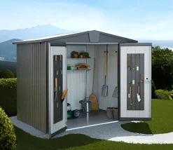 Vendita online di BIOHORT-CASETTA EUROPA CM 244X228 H 203 GRIGIO QUARZO