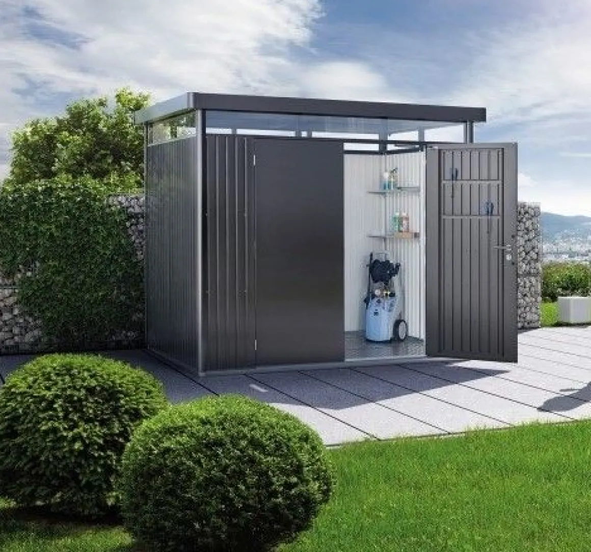 Vendita online di BIOHORT - CASETTA HIGHLINE CM 275X195 H 222 GRIGIO SCURO