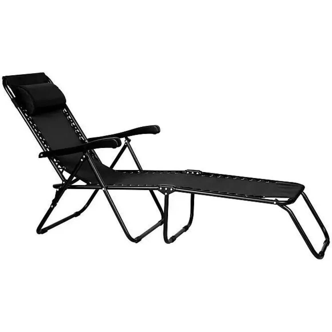 Vendita online di BRANDINA LOUNGER PIEGHEVOLE NERO E TEXTILENE ANTRACITE