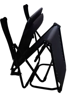 Vendita online di BRANDINA LOUNGER PIEGHEVOLE NERO E TEXTILENE ANTRACITE