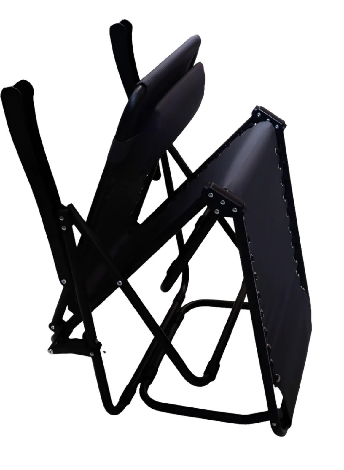 Vendita online di BRANDINA LOUNGER PIEGHEVOLE NERO E TEXTILENE ANTRACITE
