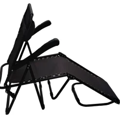 Vendita online di BRANDINA LOUNGER PIEGHEVOLE NERO E TEXTILENE ANTRACITE