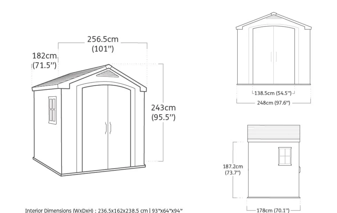 Vendita online di CASETTA FACTOR 256.5X182 H243CM BEIGE E TORTORA