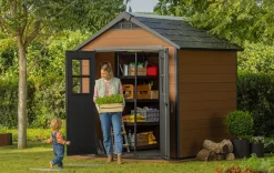 Vendita online di CASETTA NEWTON CM 228X223,5 H. 252 MARRONE E ANTRACITE