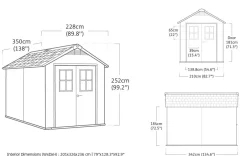 Vendita online di CASETTA NEWTON CM 228X350 H. 252 MARRONE E ANTRACITE