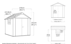 Vendita online di CASETTA OAKLAND CM 230X223.8 H242 GRIGIO E ANTRACITE