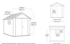 Vendita online di CASETTA OAKLAND CM 230X287 H. 242 GRIGIO E ANTRACITE