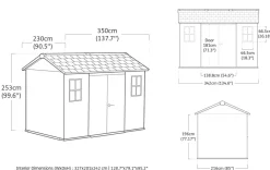 Vendita online di CASETTA OAKLAND CM 350X230 H. 253 GRIGIO E ANTRACITE