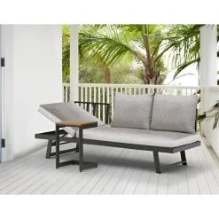 Vendita online di DIVANO DA GIARDINO MULTIFUNZIONE IN ALLUMINIO ANTRACITE