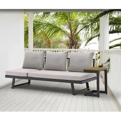Vendita online di DIVANO DA GIARDINO MULTIFUNZIONE IN ALLUMINIO ANTRACITE