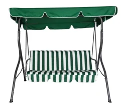 Vendita online di DONDOLO 3 POSTI IN METALLO SILVER E POLIESTERE RIGATO VERDE/BIANCO