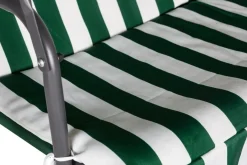 Vendita online di DONDOLO 3 POSTI IN METALLO SILVER E POLIESTERE RIGATO VERDE/BIANCO