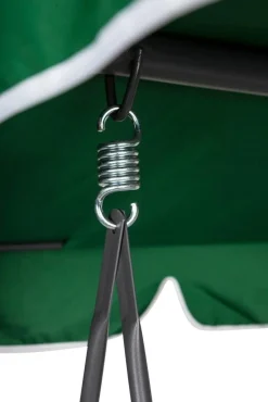 Vendita online di DONDOLO 3 POSTI IN METALLO SILVER E POLIESTERE RIGATO VERDE/BIANCO