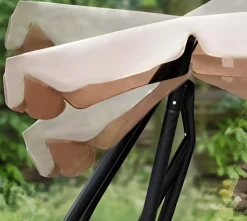 Vendita online di DONDOLO 3 POSTI IN METALLO NERO E POLIESTERE BEIGE