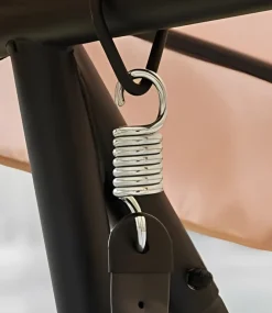 Vendita online di DONDOLO 3 POSTI IN METALLO NERO E POLIESTERE BEIGE