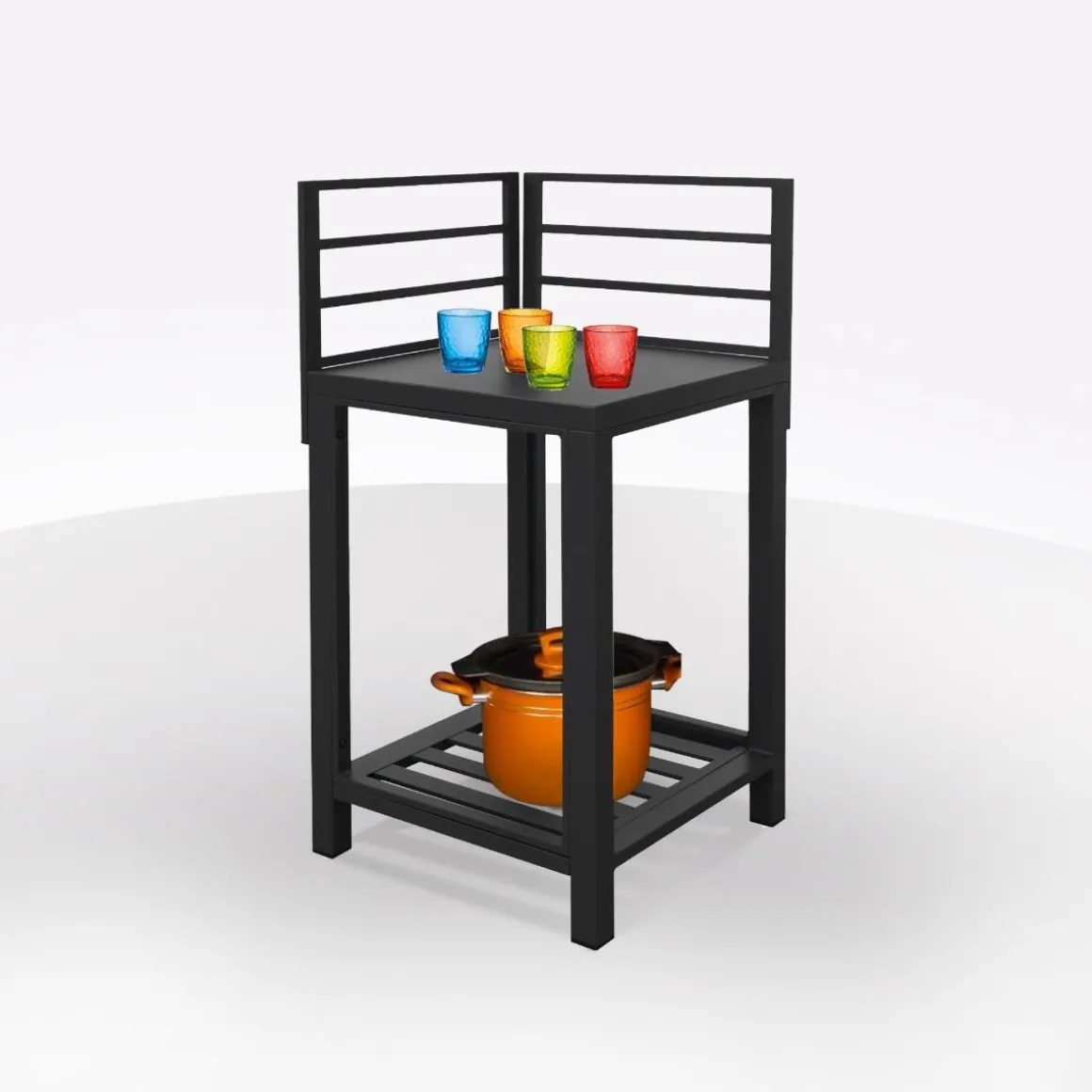 Vendita online di ELEMENTO ANGOLARE CUCINA DA ESTERNO 60X60 H.126 CM NERO