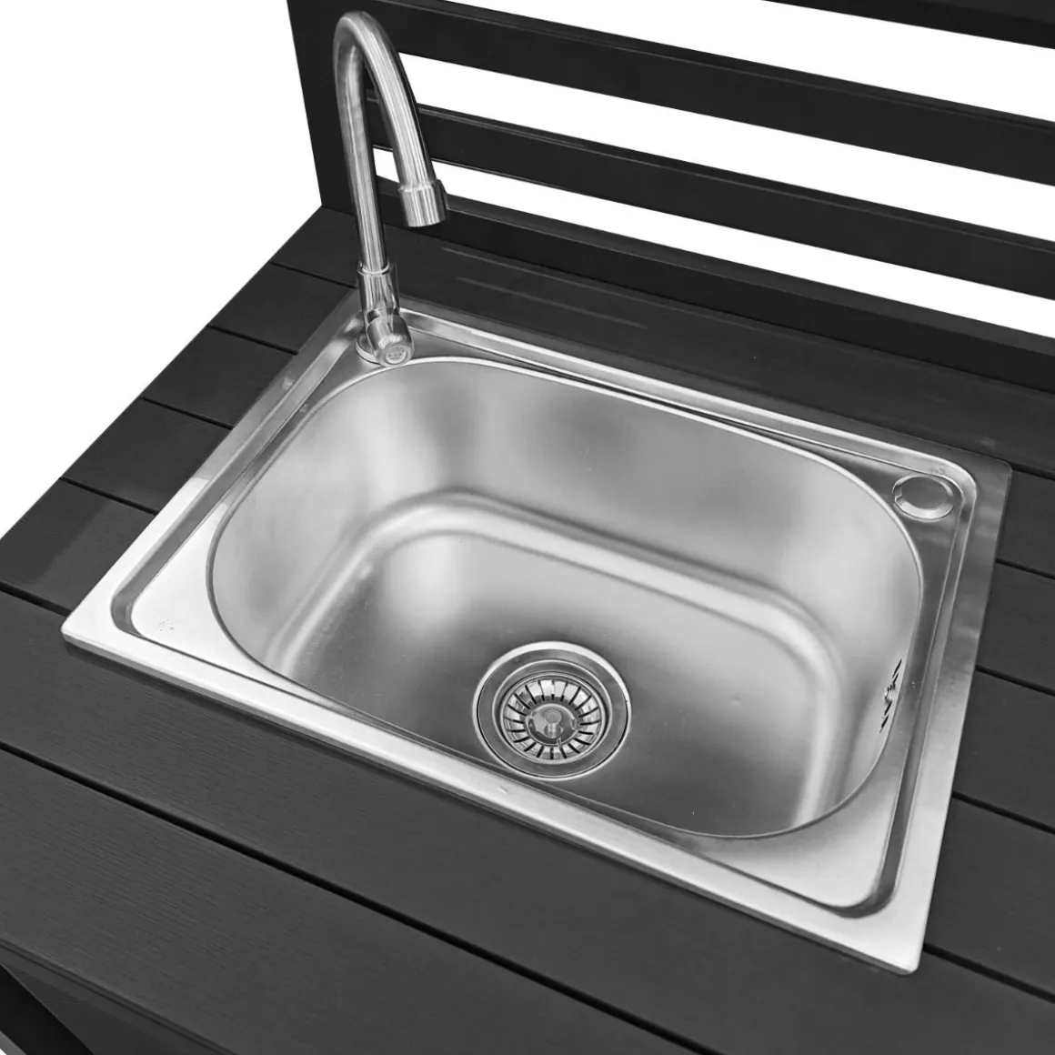 Vendita online di ELEMENTO CUCINA DA ESTERNO CON LAVELLO 90X60 H.126 CM NERO