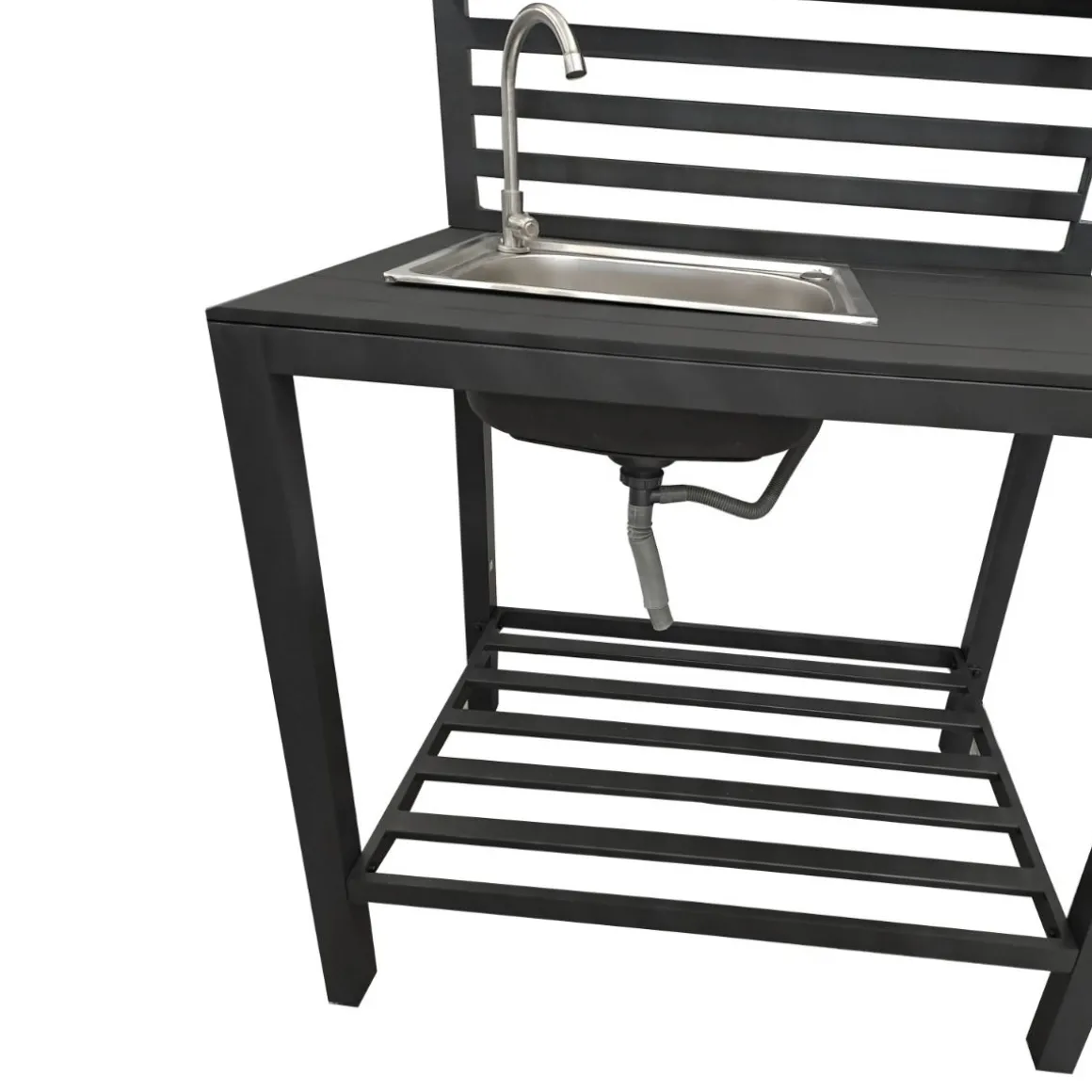 Vendita online di ELEMENTO CUCINA DA ESTERNO CON LAVELLO 90X60 H.126 CM NERO
