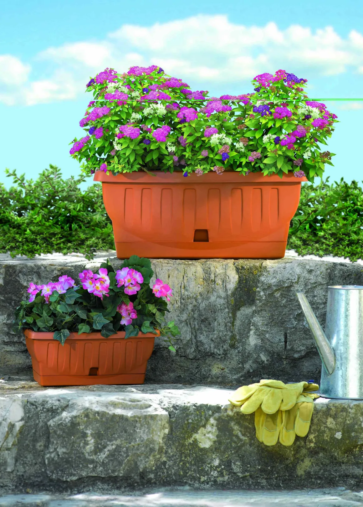 Vendita online di FIORIERA NATURA 60X29X26CM TERRACOTTA