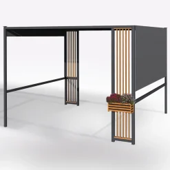 Vendita online di GAZEBO MT 3X3 CON TENDA SCORREVOLE IN METALLO ANTRACITE