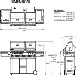 Vendita online di NAPOLEON - BARBECUE DOPPIA CAPPA A GAS PRESTIGE PRO 825 RSBI 10 FUOCHI