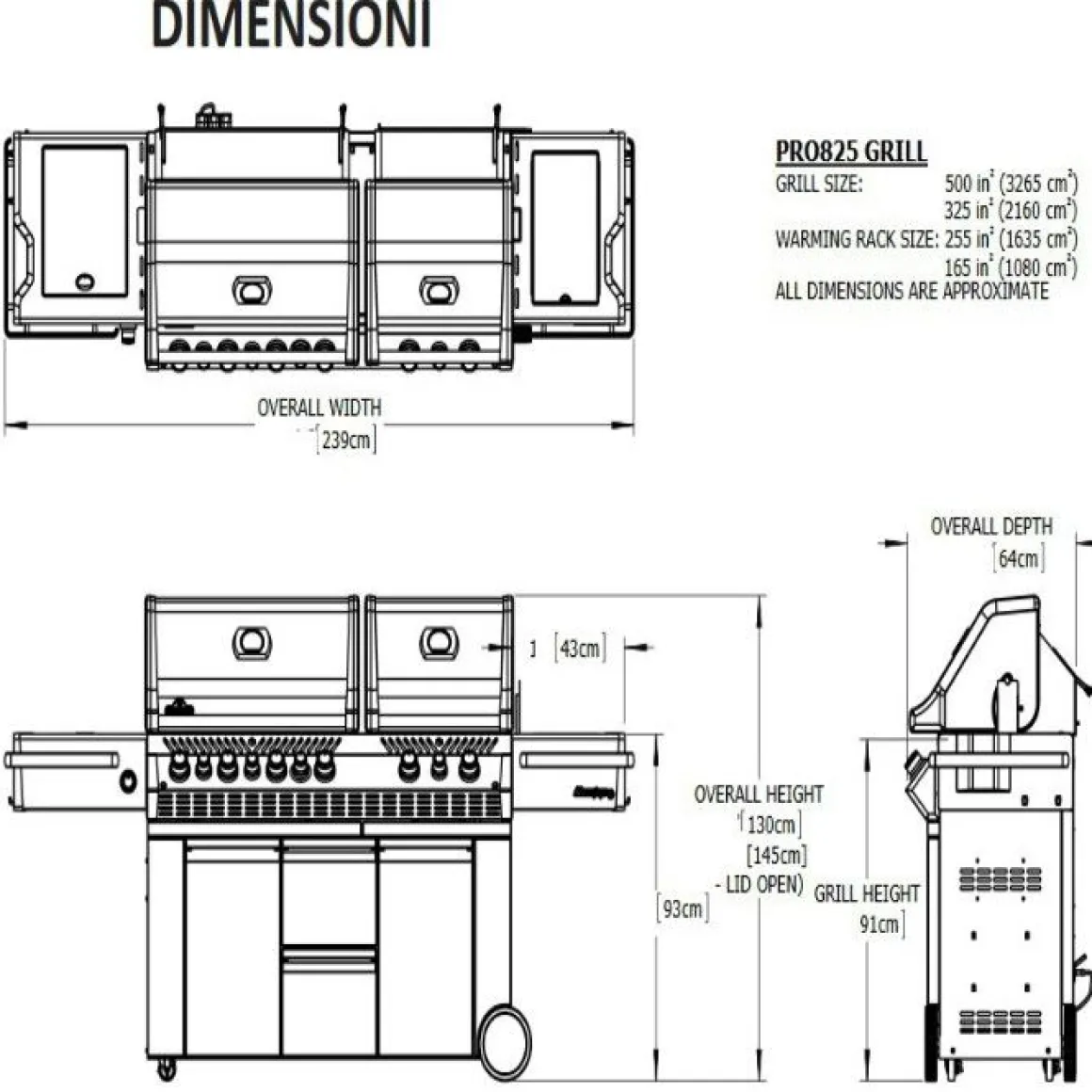 Vendita online di NAPOLEON - BARBECUE DOPPIA CAPPA A GAS PRESTIGE PRO 825 RSBI 10 FUOCHI