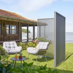 Vendita online di PARAVENTO ZUPTA CM 120X28 H.180 IN METALLO GRAFITE