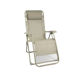 Vendita online di POLTRONA SDRAIO PIEGHEVOLE IN ALLUMINIO E TEXTILENE BEIGE