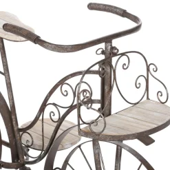 Vendita online di PORTAVASO BICICLETTA 5 POSTI IN FERRO E QUERCIA 91X45X59CM