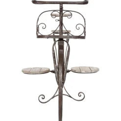 Vendita online di PORTAVASO BICICLETTA 5 POSTI IN FERRO E QUERCIA 91X45X59CM