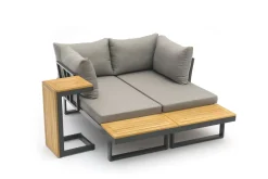 Vendita online di SALOTTO COMPONIBILE SIRMIONE ALLUMINIO E LEGNO DI ACACIA