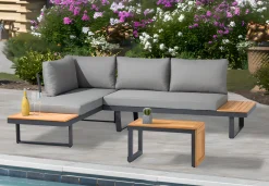 Vendita online di SALOTTO COMPONIBILE SIRMIONE ALLUMINIO E LEGNO DI ACACIA